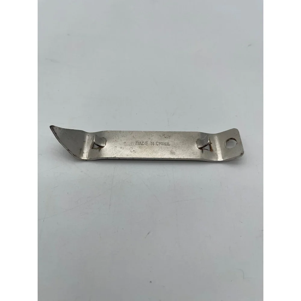 Quick and Easy Metal Can and Bottle Opener Silver Handheld Church Key Tool